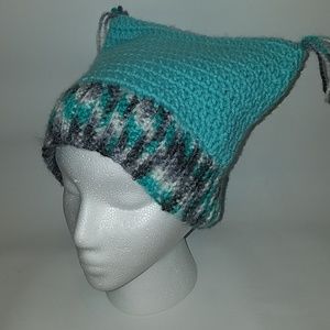 Aqua Tassel Cap